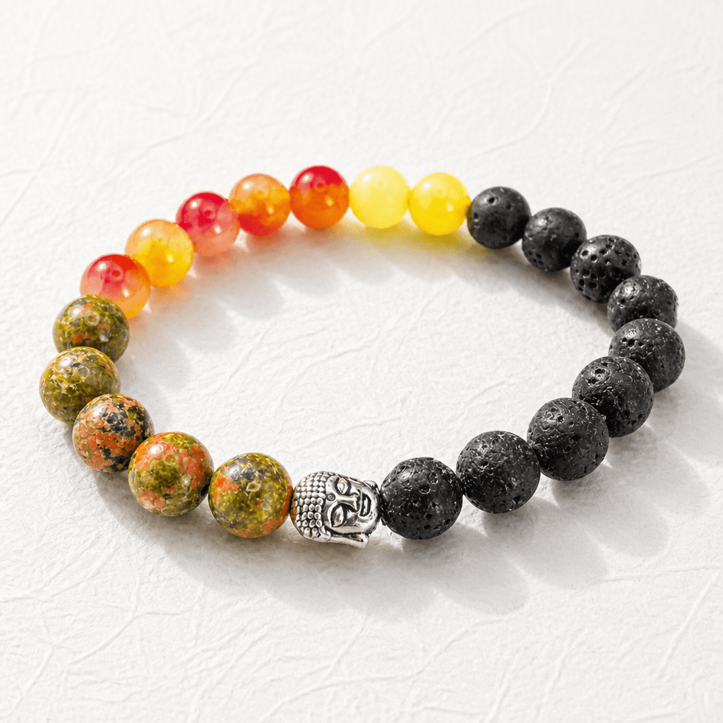 Amour et douceur | Pierre Unakite | Bracelet diffuseur - Bijoux LavaLife