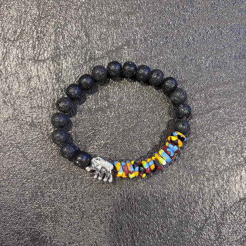 Belle Afrique | Verre recyclé du Ghana | Bracelet diffuseur - Bijoux LavaLife