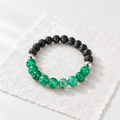 Bracelet veine de dragon verte, pierre de lave et hématite | Bijoux LavaLife - Bijoux LavaLife