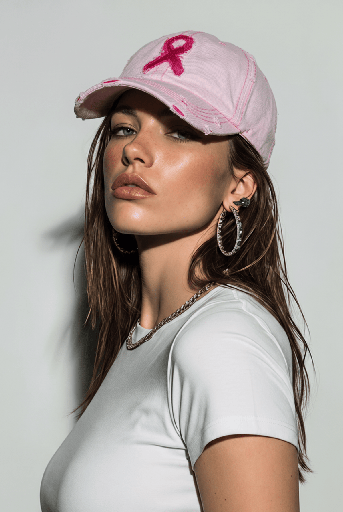 Casquette rose délavée au ruban rose - Bijoux LavaLife