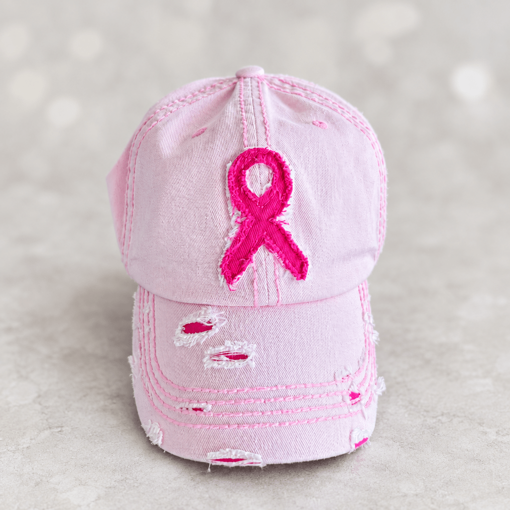 Casquette rose délavée au ruban rose - Bijoux LavaLife