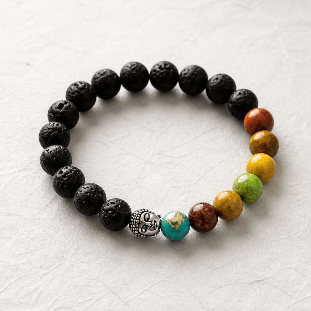 Chakra Éveil | Perle style chakra | Bracelet diffuseur - Bijoux LavaLife