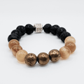 Détermination | Pierre de druzy dorée métallisée | Bracelet diffuseur - Bijoux LavaLife