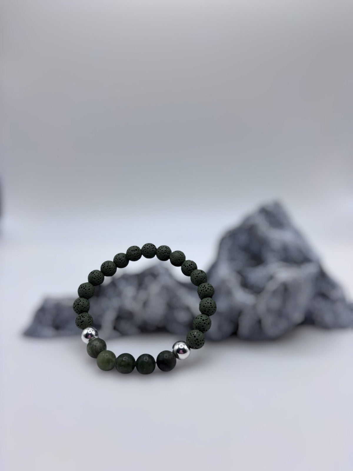 Énergie Zen | Jade canadien vert mat | Bracelet diffuseur - Bijoux LavaLife