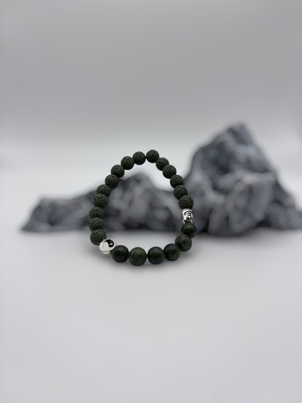 Énergie Zen | Jade canadien vert mat | Bracelet diffuseur - Bijoux LavaLife