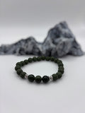 Énergie Zen | Jade canadien vert mat | Bracelet diffuseur - Bijoux LavaLife
