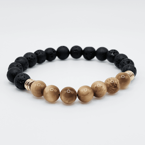 Force et protection | Œil de tigre doré | Bracelet diffuseur - Bijoux LavaLife
