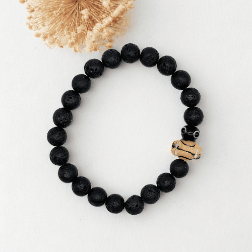 Gardienne du miel | Pierre de lave | Bracelet diffuseur - Bijoux LavaLife