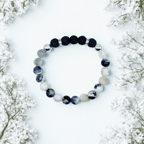 Harmonie et sérénité | Pierre calcédoine | Bracelet diffuseur - Bijoux LavaLife