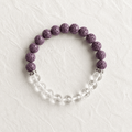 Harmonie lilas | Pierre de quartz blanc | Bracelet diffuseur - Bijoux LavaLife