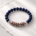 Symphonie d'Afrique | Perles de verre du Ghana & Pierre de lave | Bracelet diffuseur - Bijoux LavaLife